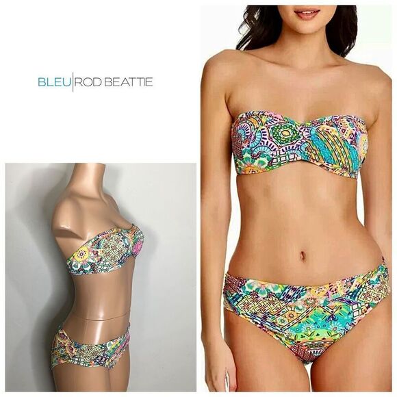 New. Bleu Rod Beattie bright print bikini. Size 4. Retails $145